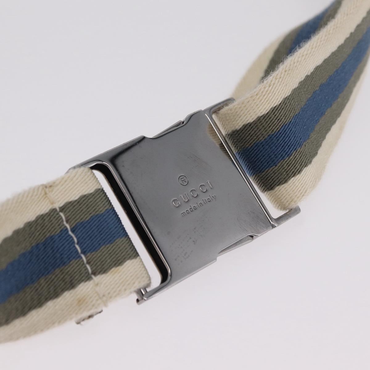 GUCCI GG Canvas Waist Bag Silver 28566 Auth 208662