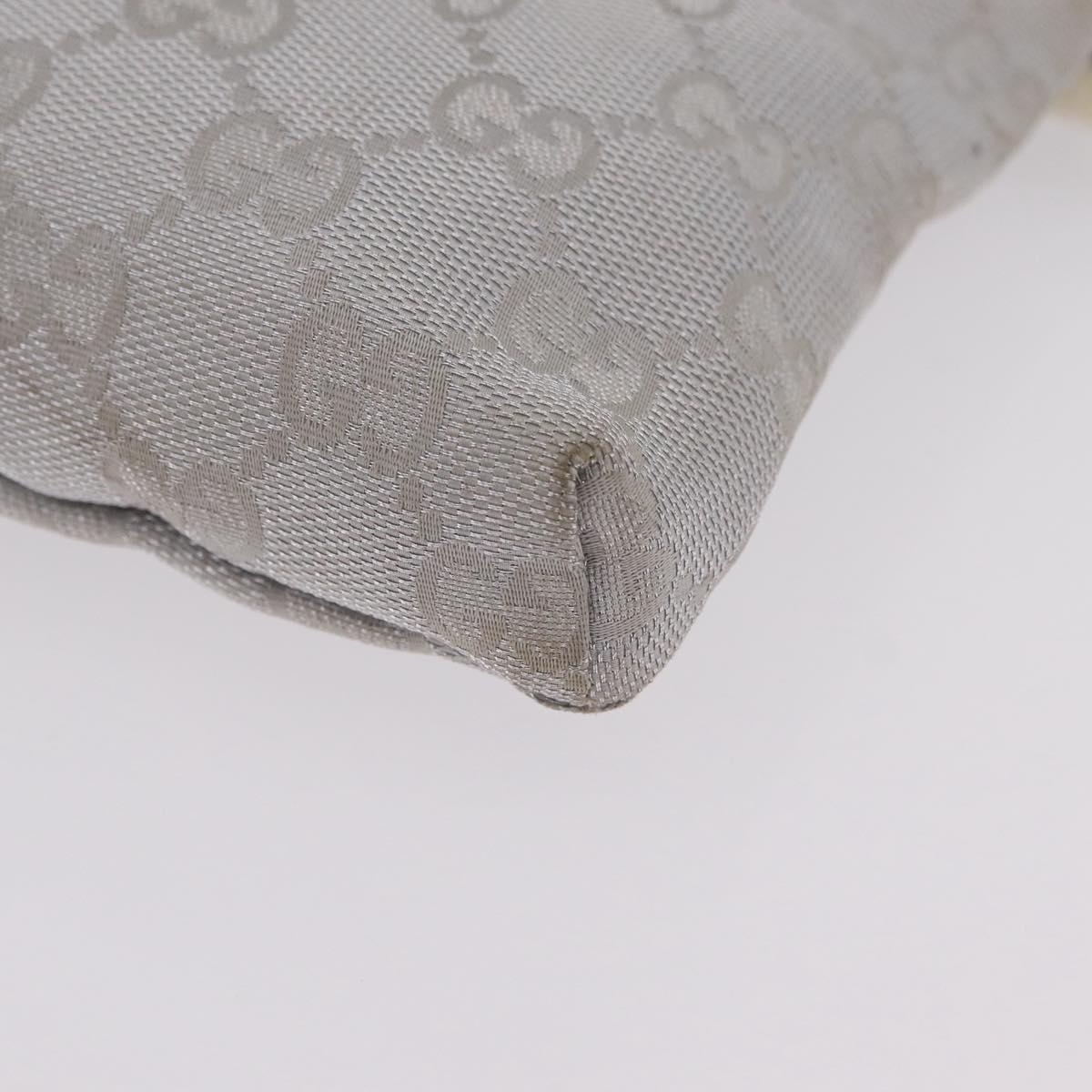 GUCCI GG Canvas Waist Bag Silver 28566 Auth 208662