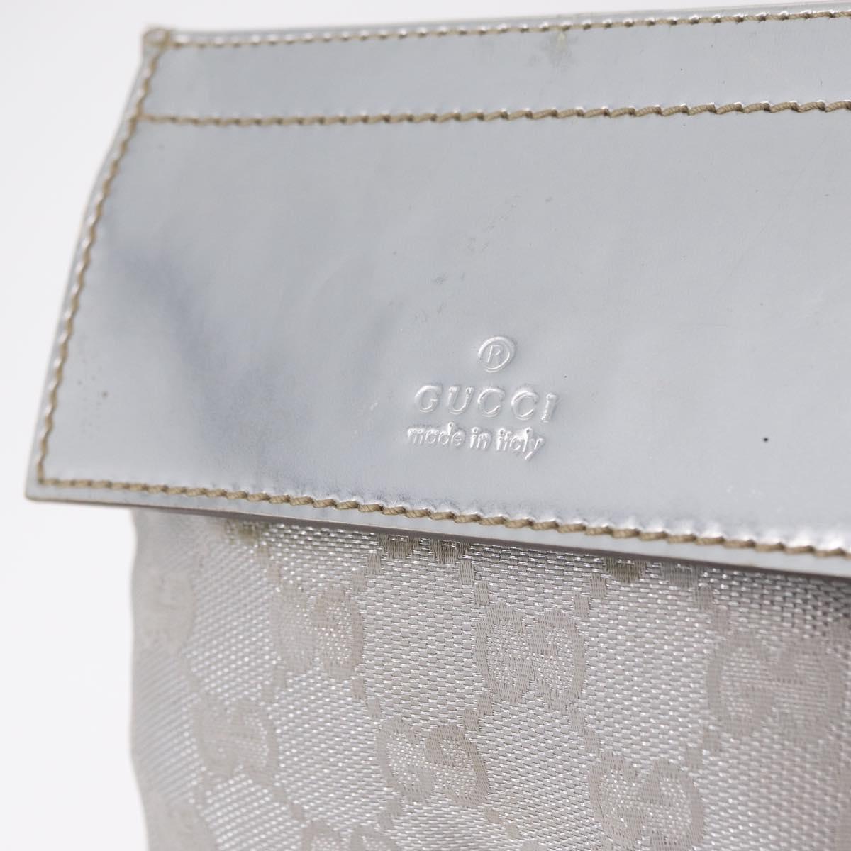 GUCCI GG Canvas Waist Bag Silver 28566 Auth 208662