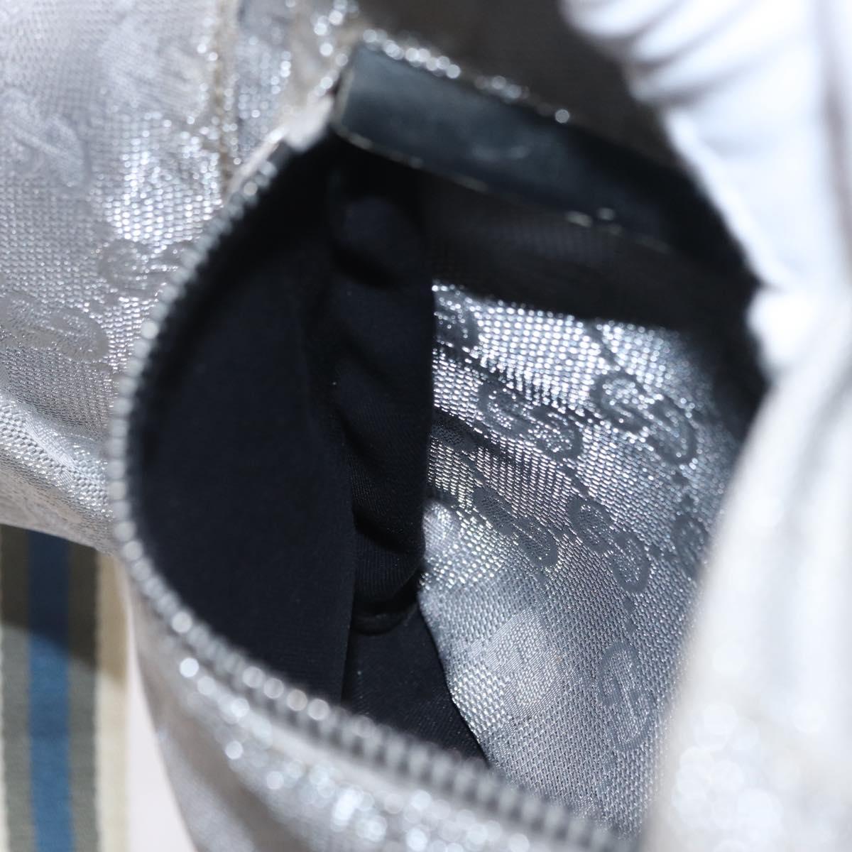 GUCCI GG Canvas Waist Bag Silver 28566 Auth 208662
