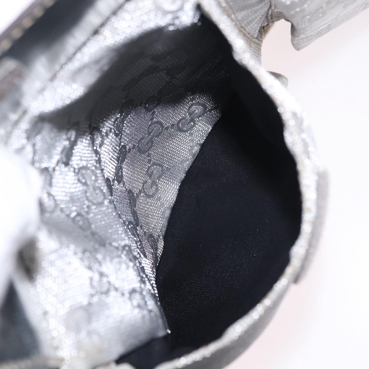 GUCCI GG Canvas Waist Bag Silver 28566 Auth 208662
