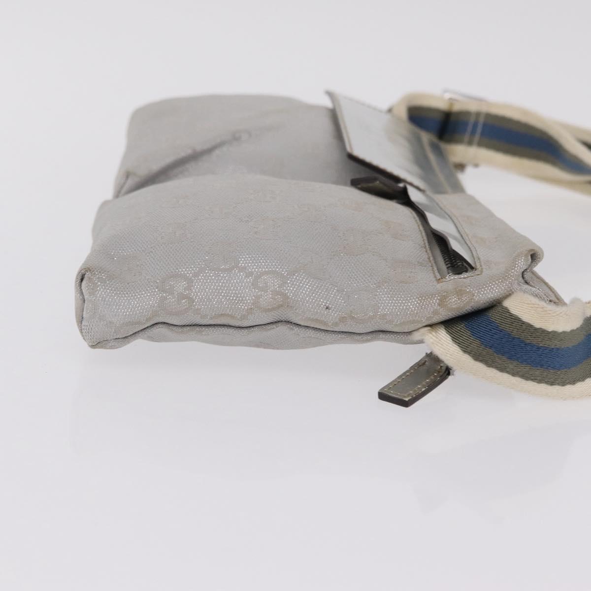 GUCCI GG Canvas Waist Bag Silver 28566 Auth 208662