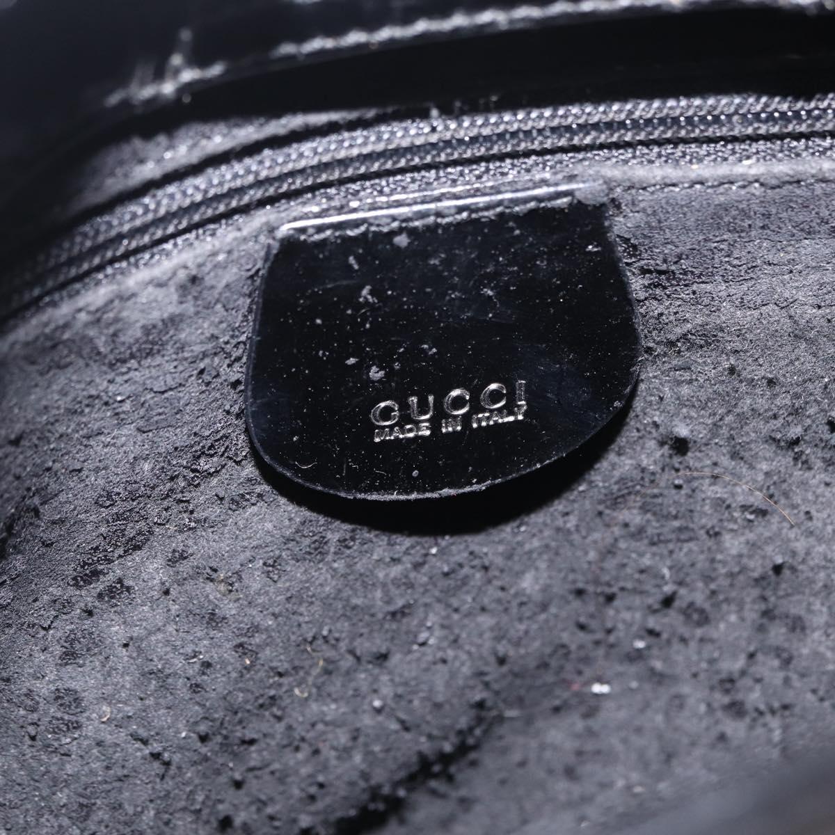 GUCCI Shoulder Bag patent Black 000 1186 0506 Auth 208668