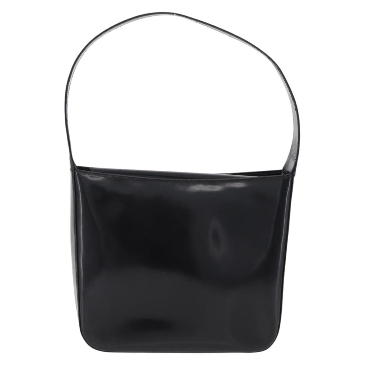 GUCCI Shoulder Bag patent Black 000 1186 0506 Auth 208668