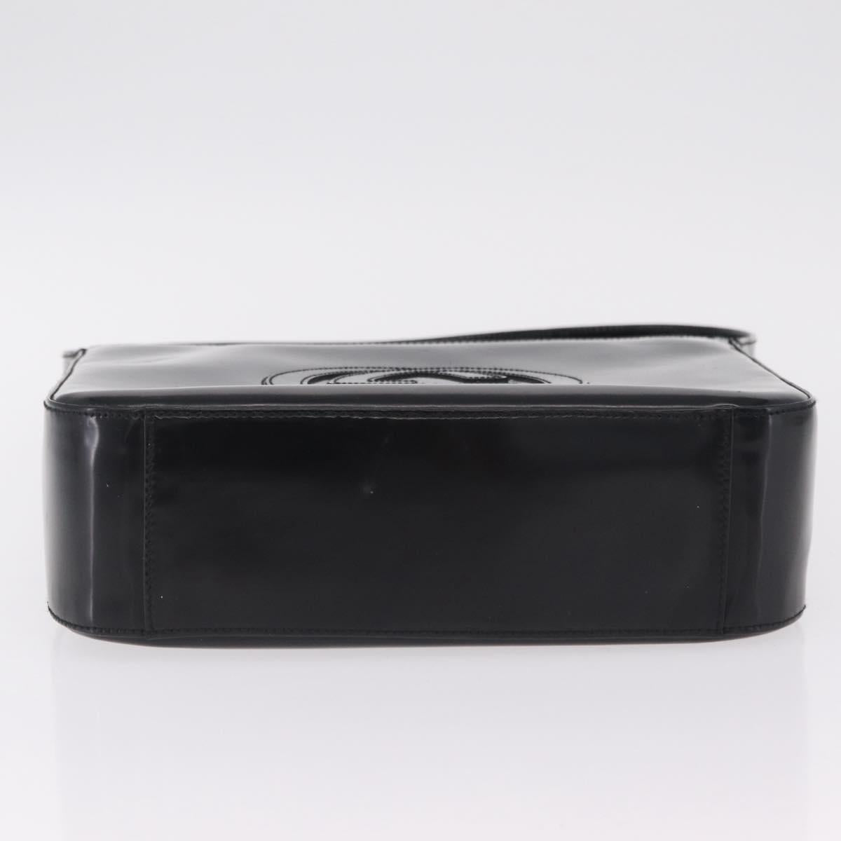 GUCCI Shoulder Bag patent Black 000 1186 0506 Auth 208668