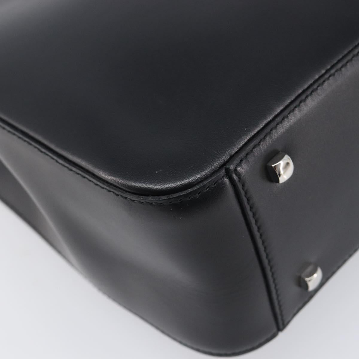 Salvatore Ferragamo Gancini Shoulder Bag Leather Black Silver Auth 208669V