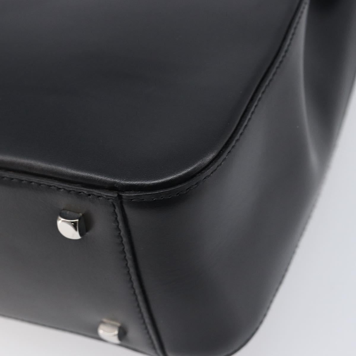 Salvatore Ferragamo Gancini Shoulder Bag Leather Black Silver Auth 208669V