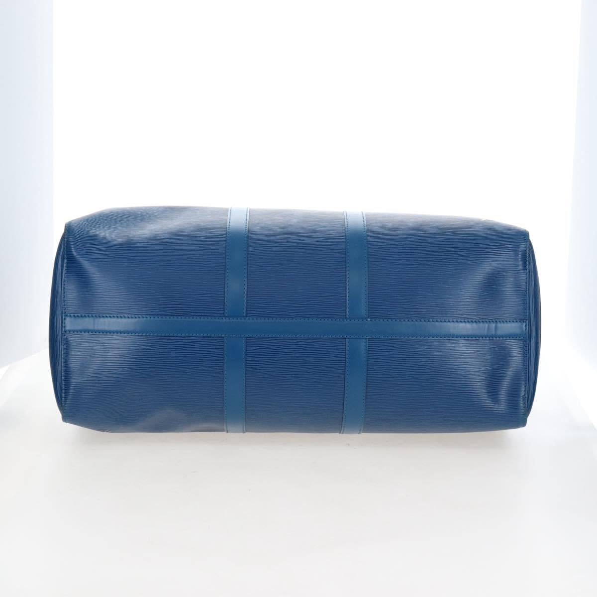 LOUIS VUITTON Epi Keepall 50 Boston Bag Blue M42965 LV Auth 208670V