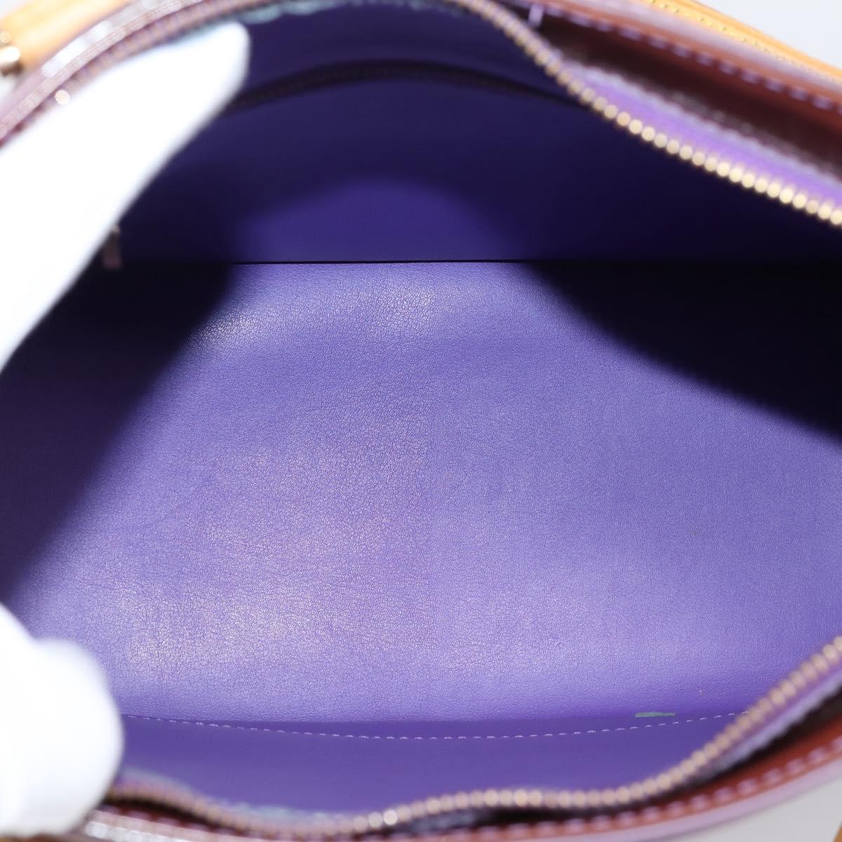 LOUIS VUITTON Monogram Vernis Houston Hand Bag Purple Viole M91093 Auth 208673A