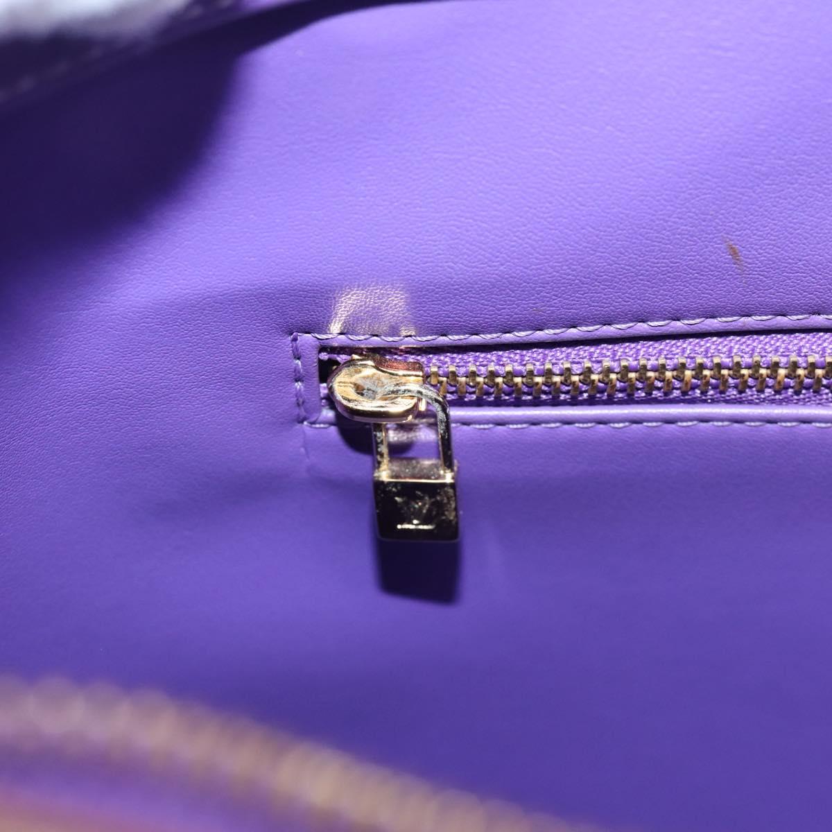 LOUIS VUITTON Monogram Vernis Houston Hand Bag Purple Viole M91093 Auth 208673A