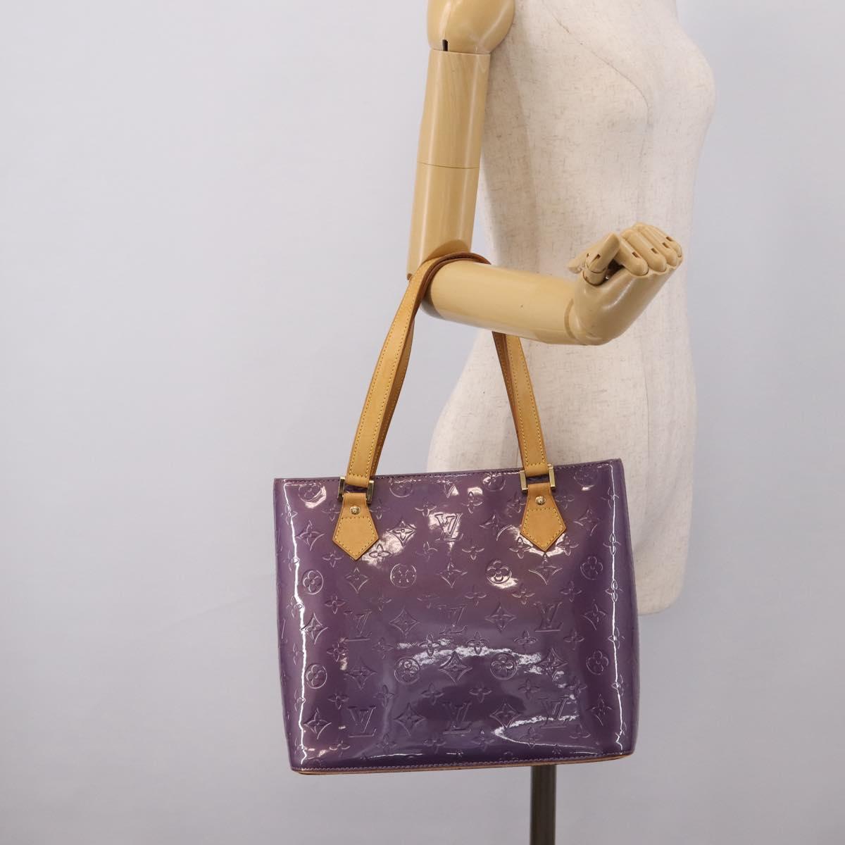 LOUIS VUITTON Monogram Vernis Houston Hand Bag Purple Viole M91093 Auth 208673A