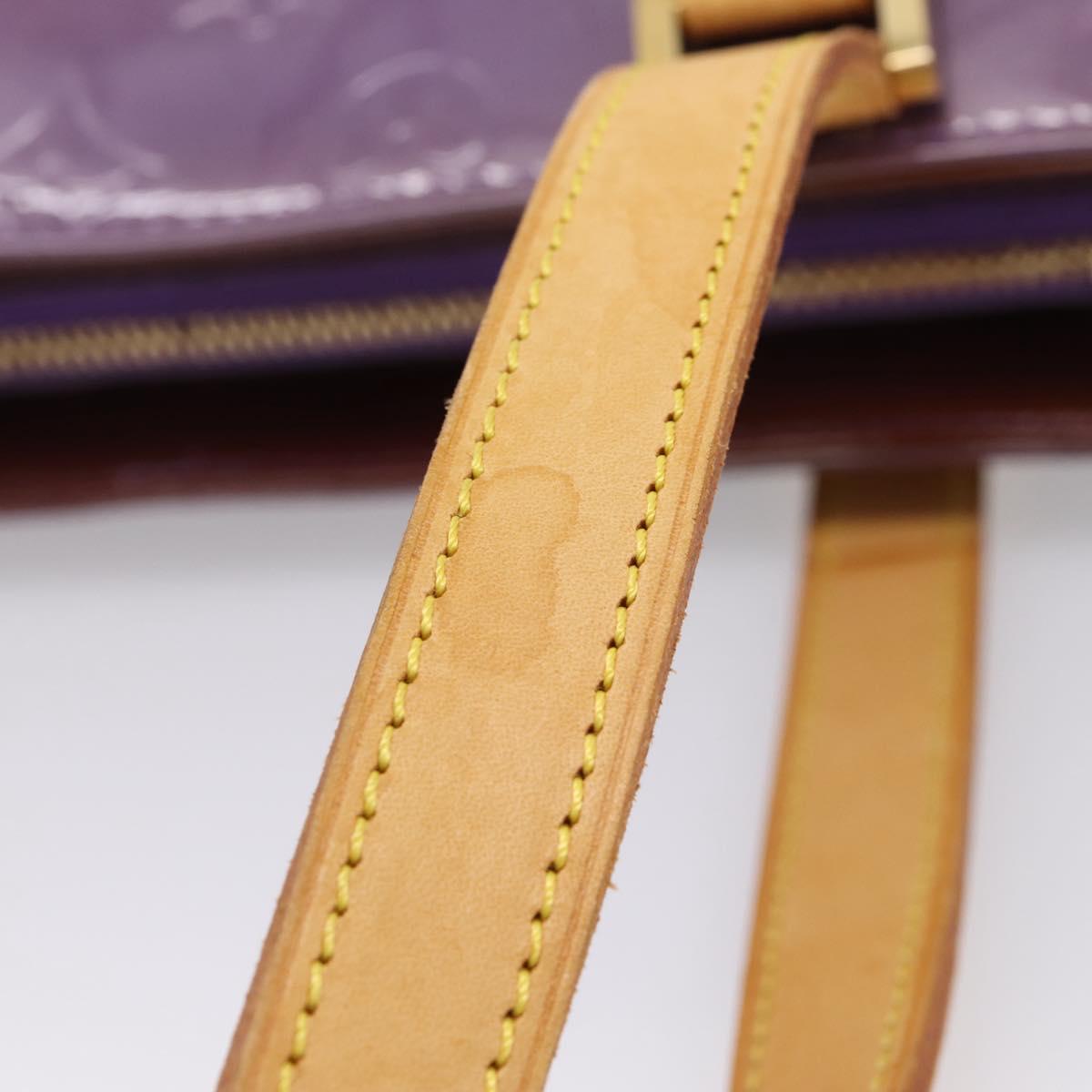 LOUIS VUITTON Monogram Vernis Houston Hand Bag Purple Viole M91093 Auth 208673A