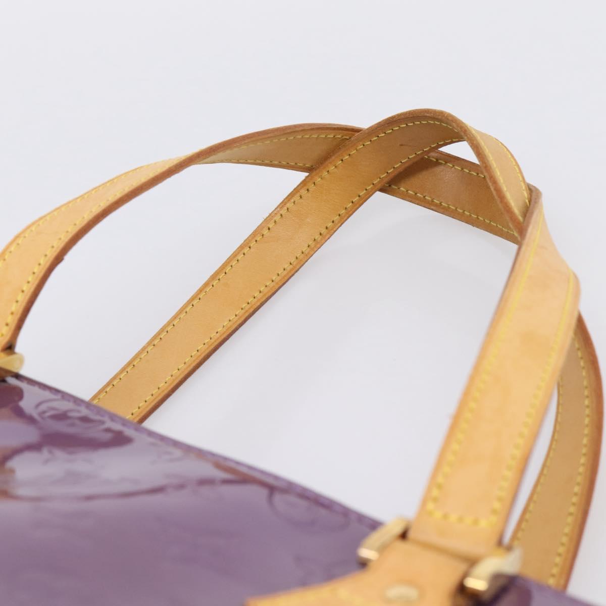LOUIS VUITTON Monogram Vernis Houston Hand Bag Purple Viole M91093 Auth 208673A