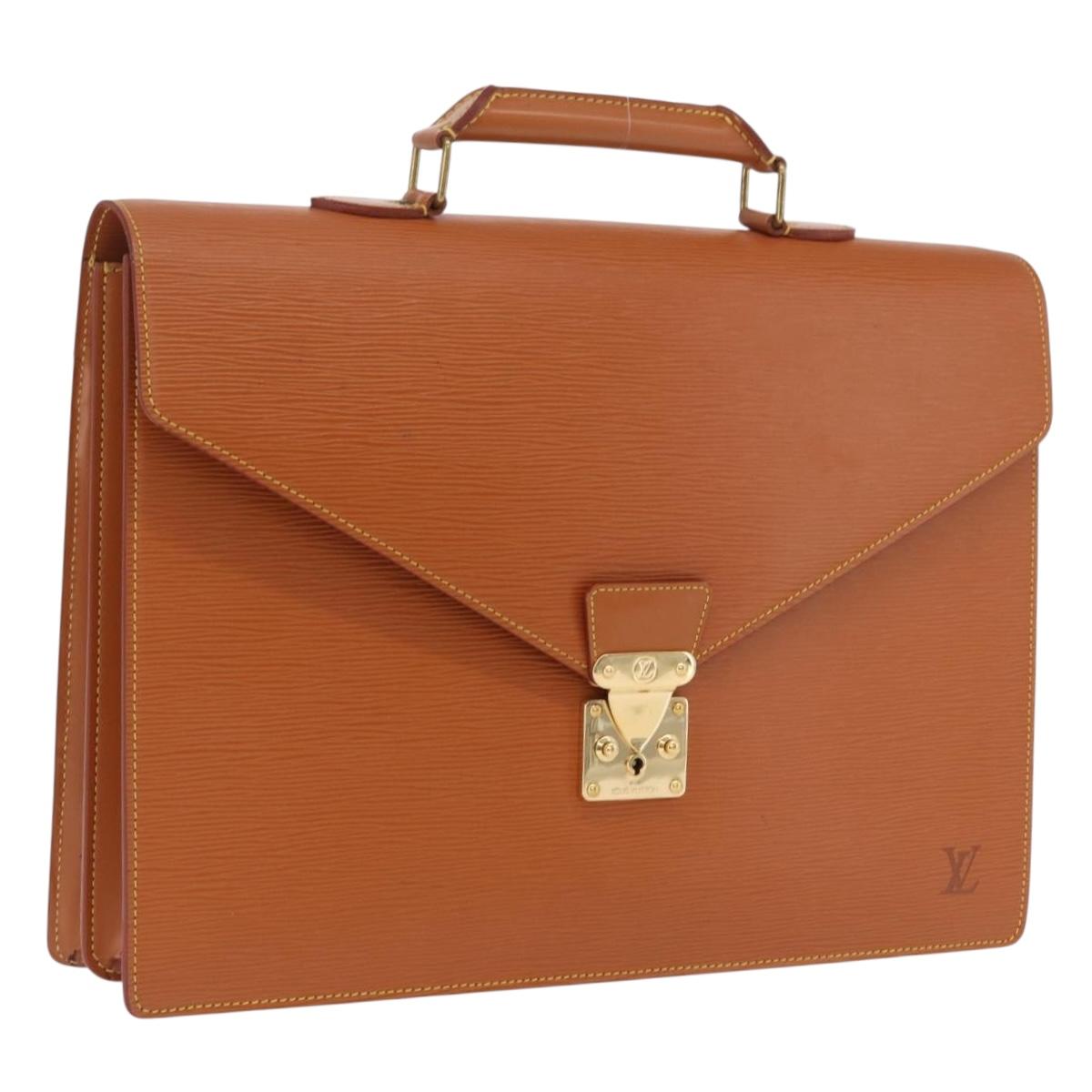 LOUIS VUITTON Epi Serviette Conseiller Briefcase Zipangu Gold M54428 Auth 208686