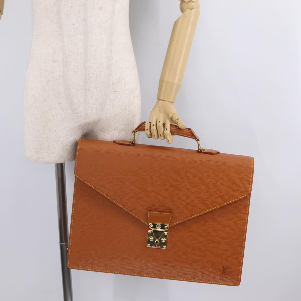 LOUIS VUITTON Epi Serviette Conseiller Briefcase Zipangu Gold M54428 Auth 208686