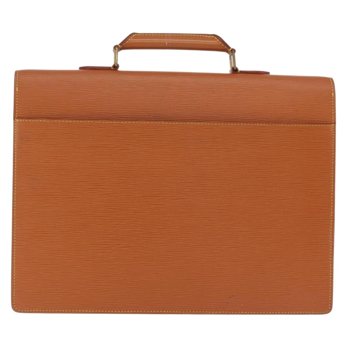 LOUIS VUITTON Epi Serviette Conseiller Briefcase Zipangu Gold M54428 Auth 208686