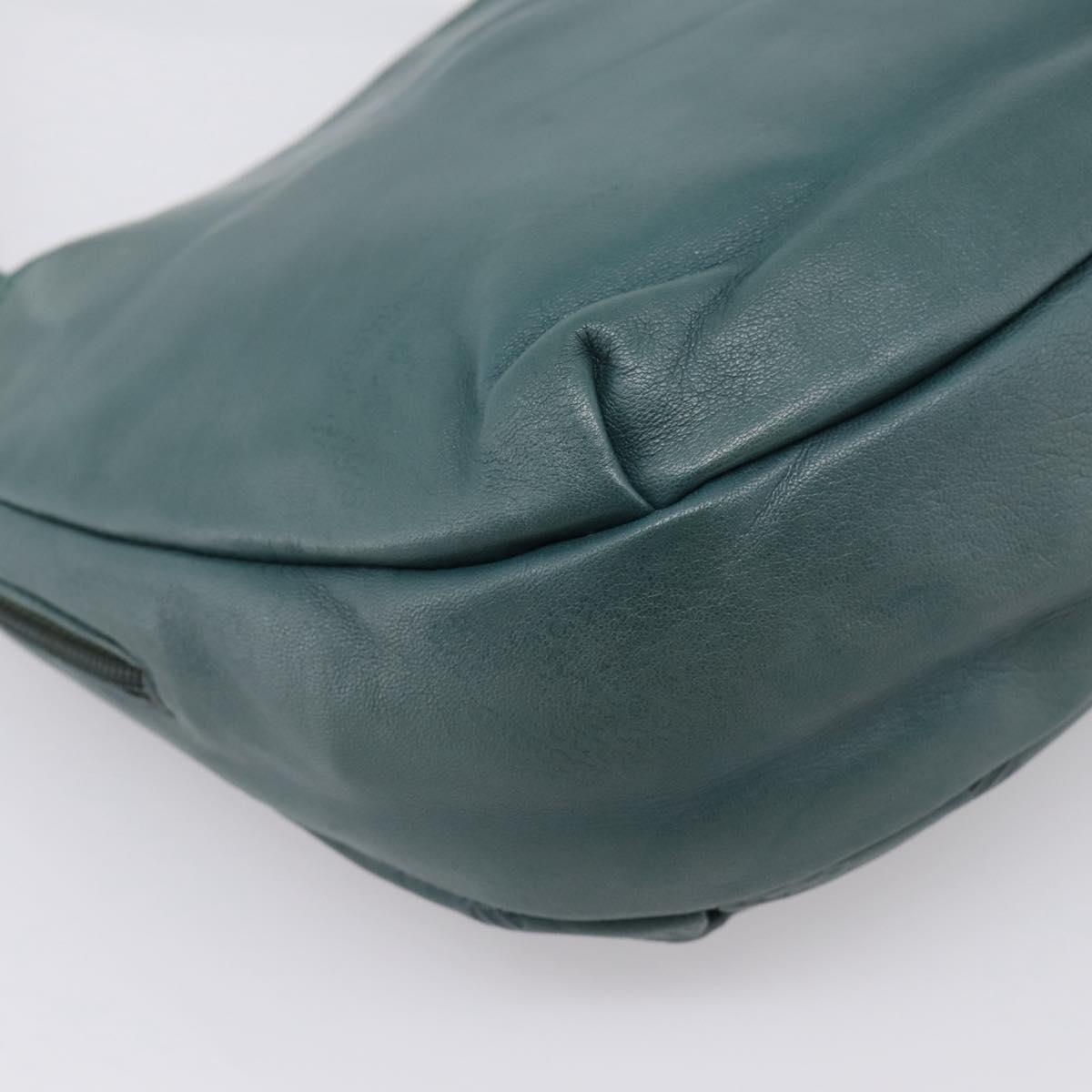 LOEWE Shoulder Bag Leather Green Gold Auth 208687