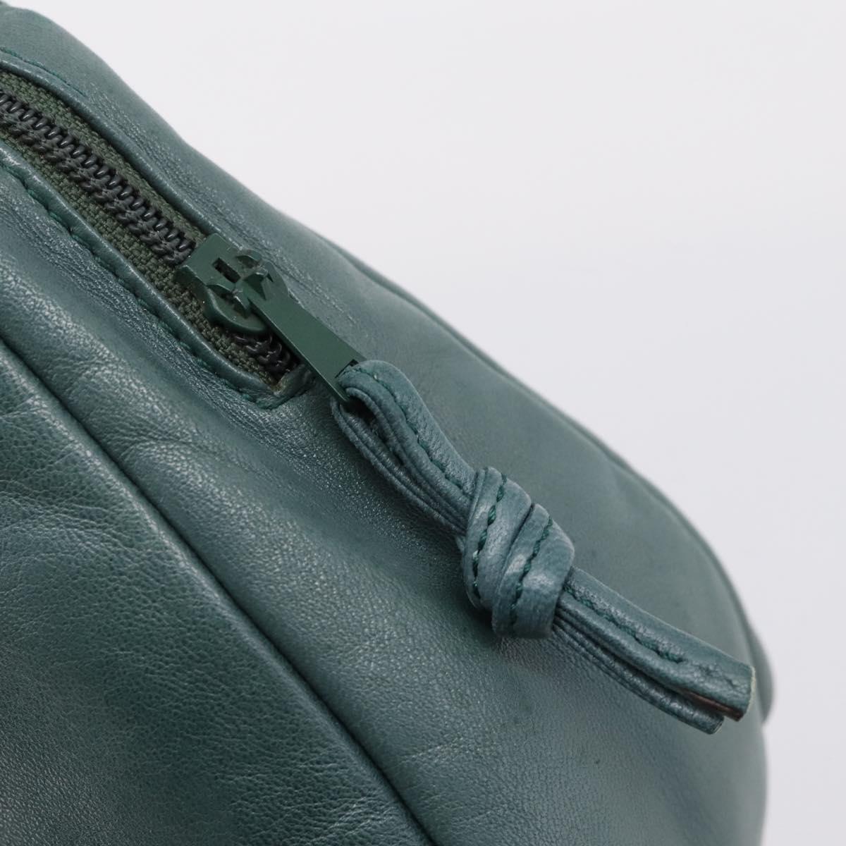 LOEWE Shoulder Bag Leather Green Gold Auth 208687