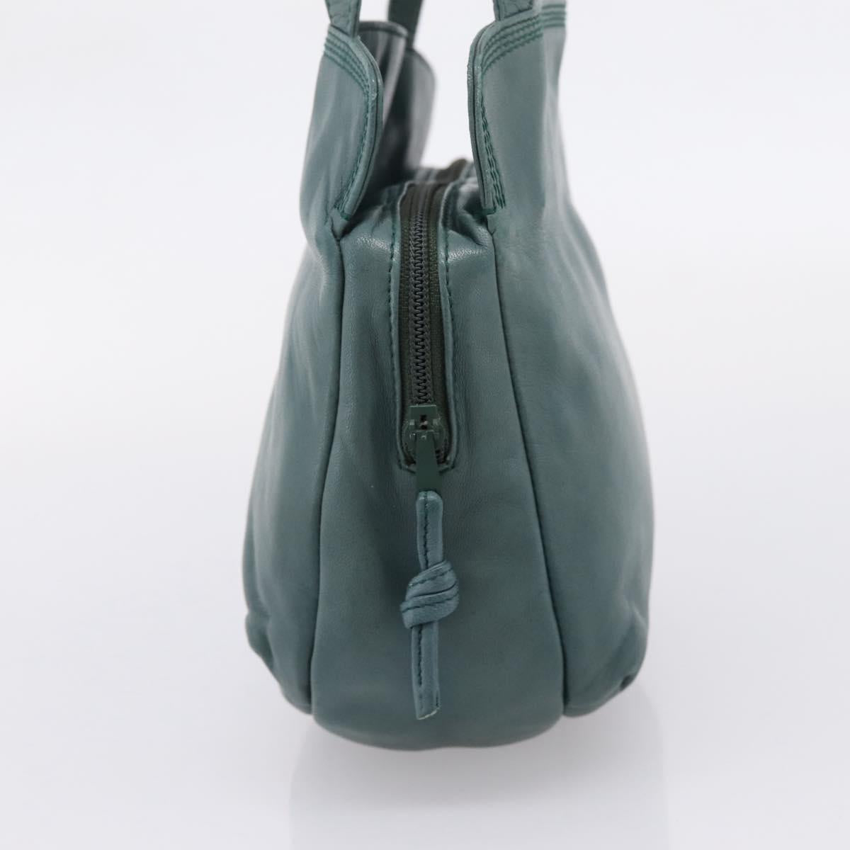 LOEWE Shoulder Bag Leather Green Gold Auth 208687