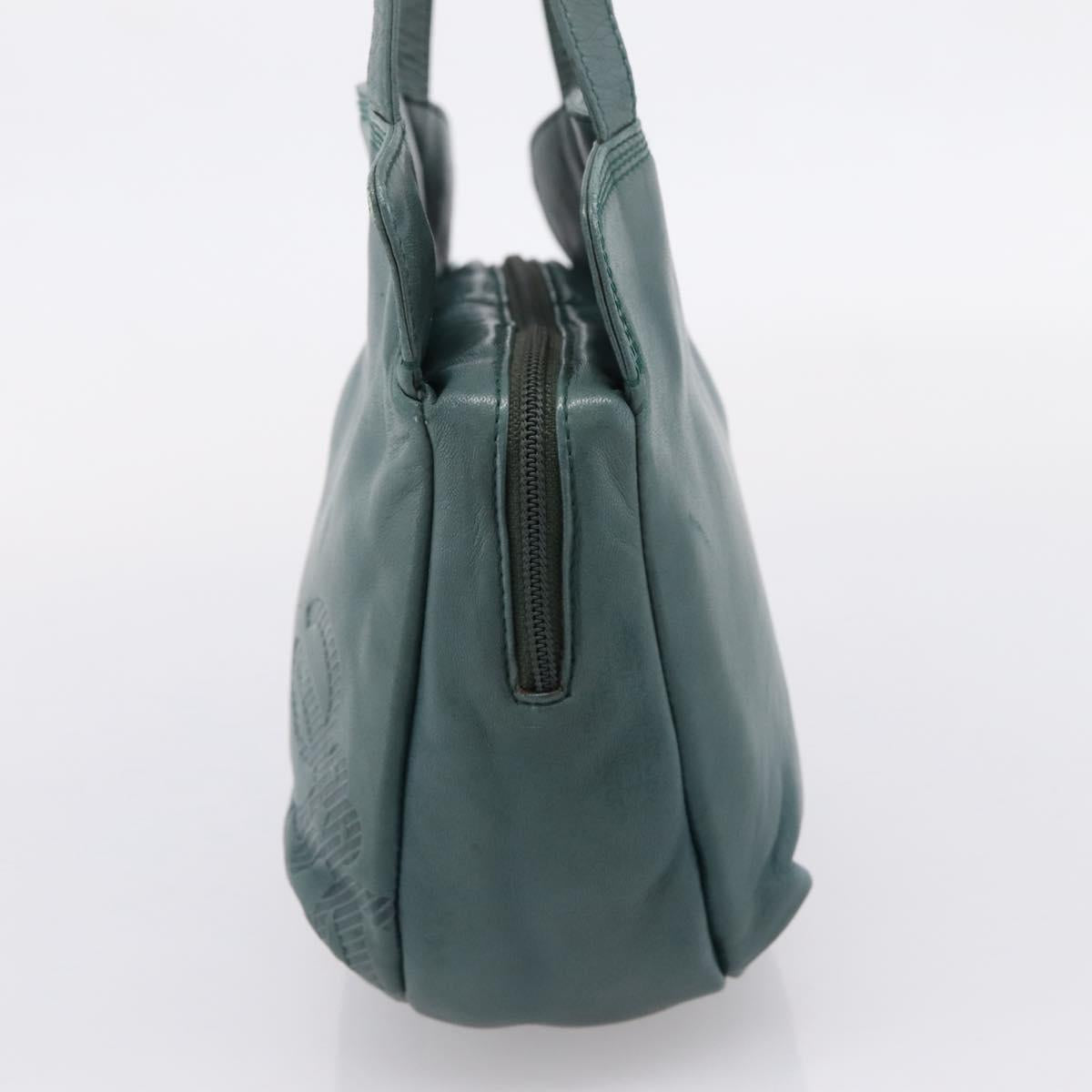 LOEWE Shoulder Bag Leather Green Gold Auth 208687