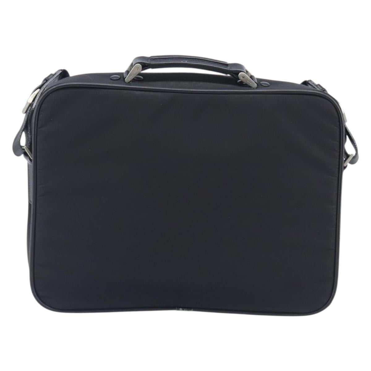 PRADA Business Bag Nylon 2way Black Silver Auth 208691A