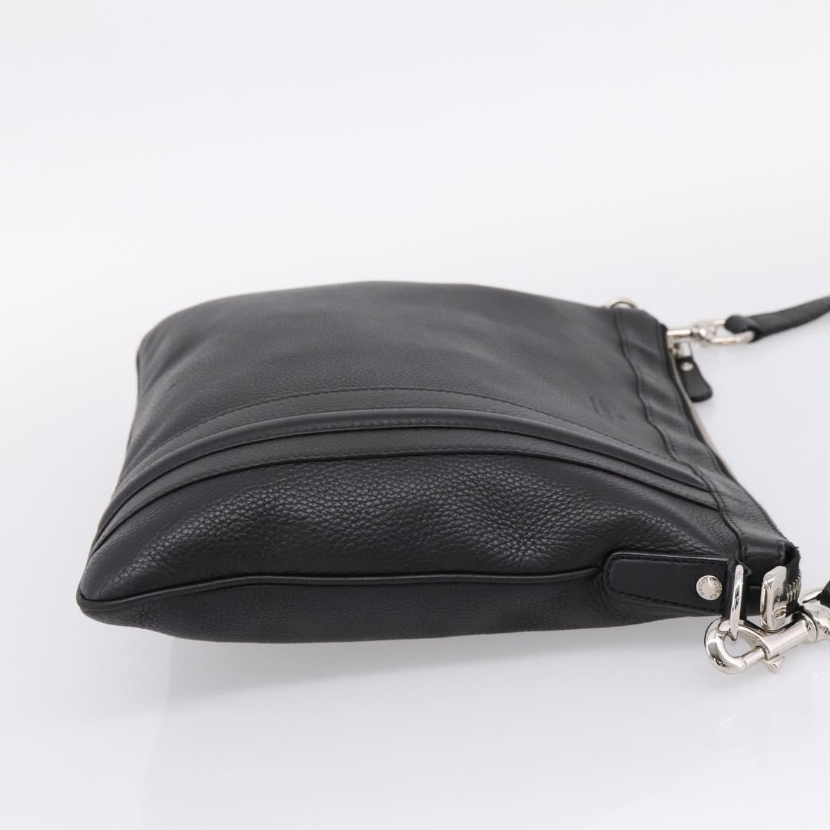 GUCCI Shoulder Bag Leather Black Silver 233329 Auth 208701V