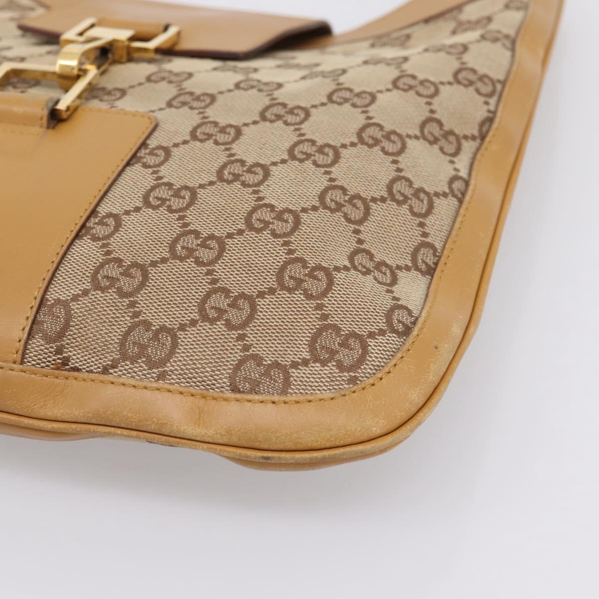 GUCCI GG Canvas Shoulder Bag Beige Gold 001 4129 Auth 208735