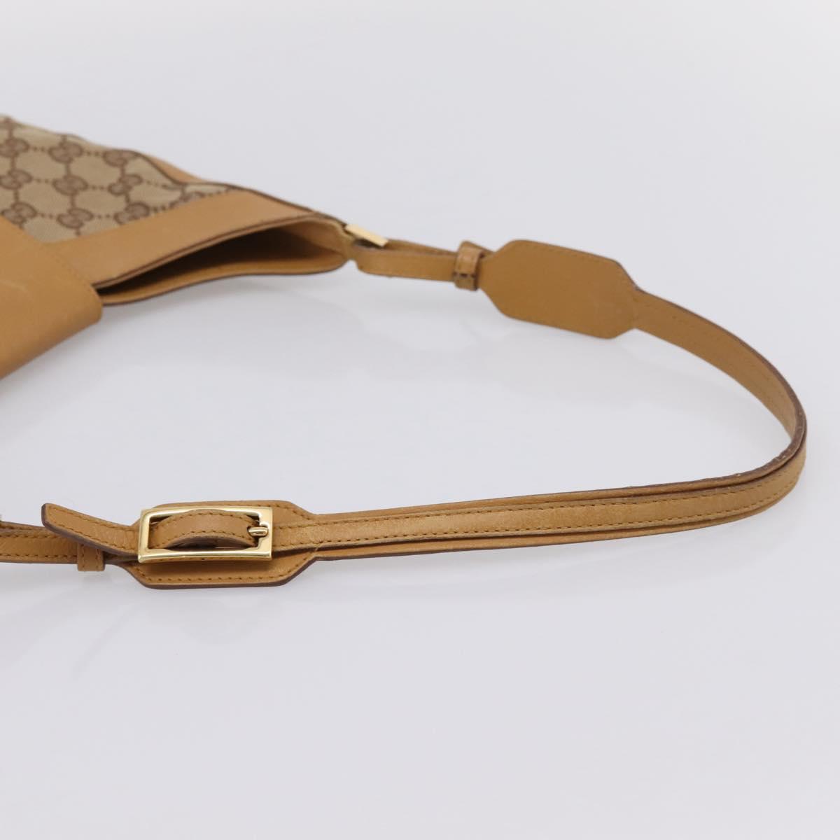 GUCCI GG Canvas Shoulder Bag Beige Gold 001 4129 Auth 208735