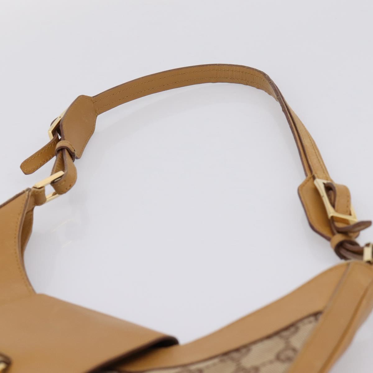 GUCCI GG Canvas Shoulder Bag Beige Gold 001 4129 Auth 208735