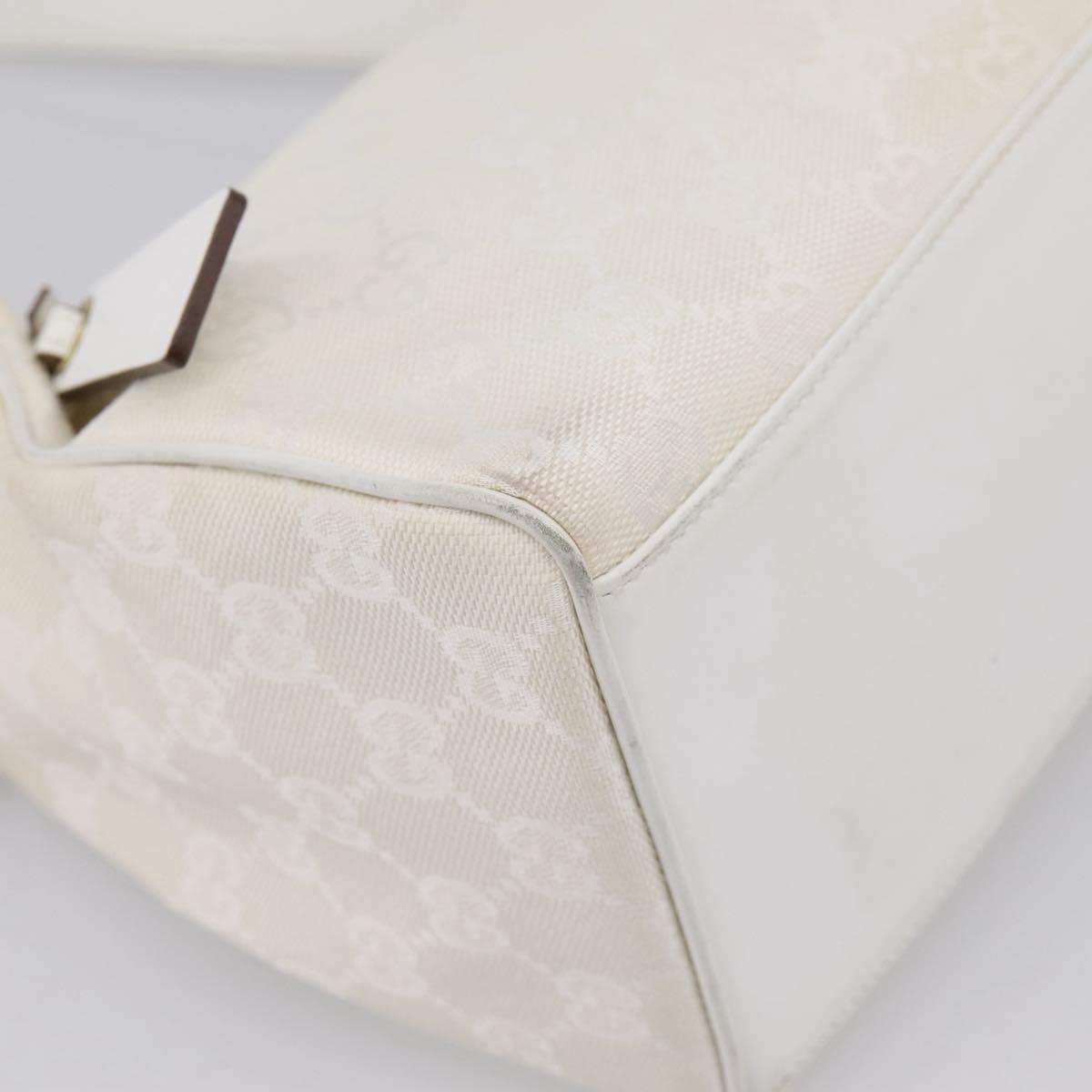 GUCCI Shoulder Bag GG Canvas White Gold 92699 Auth 208744A