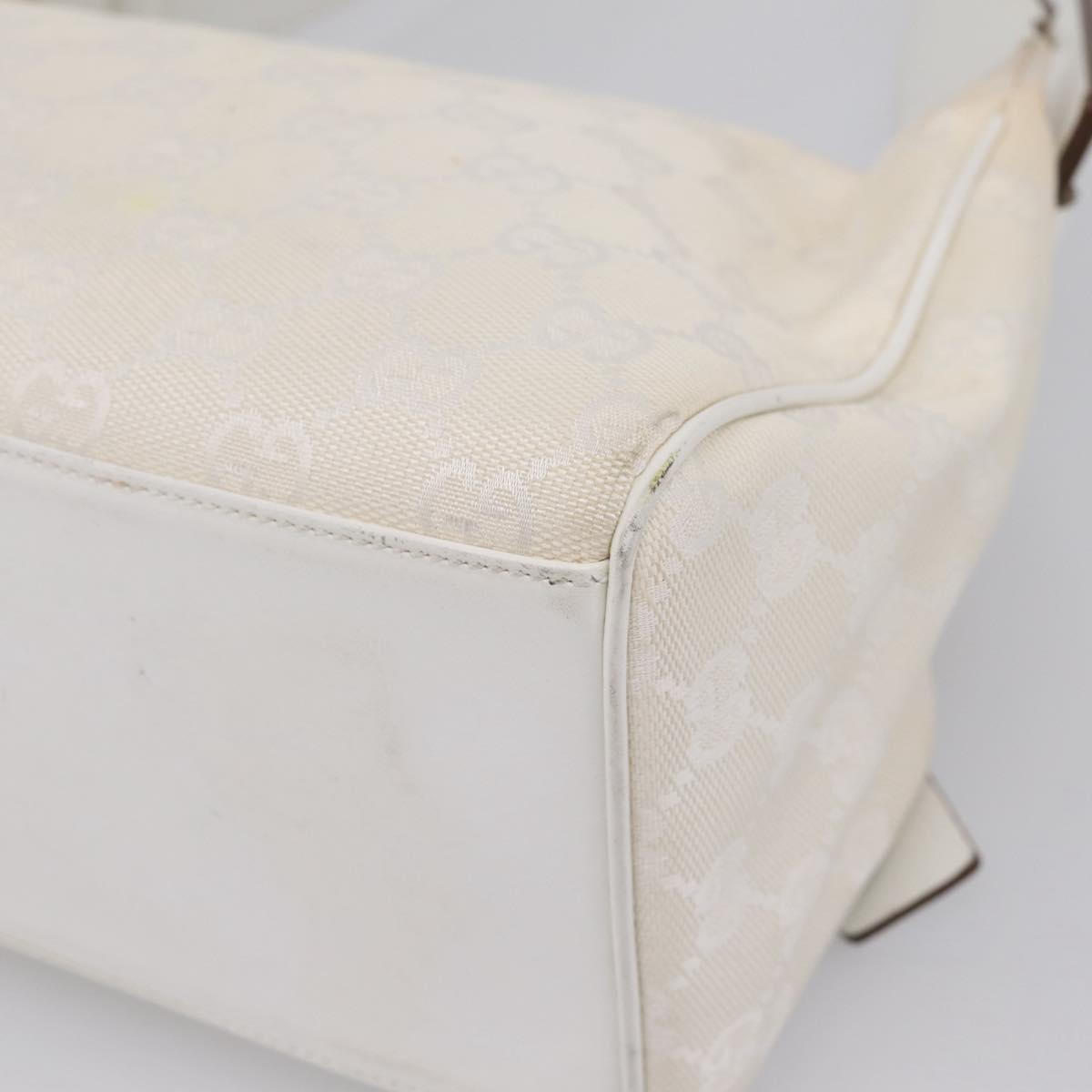 GUCCI Shoulder Bag GG Canvas White Gold 92699 Auth 208744A