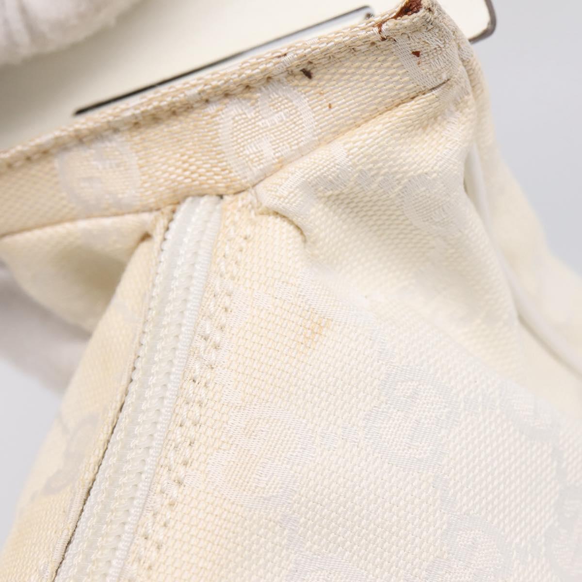 GUCCI Shoulder Bag GG Canvas White Gold 92699 Auth 208744A
