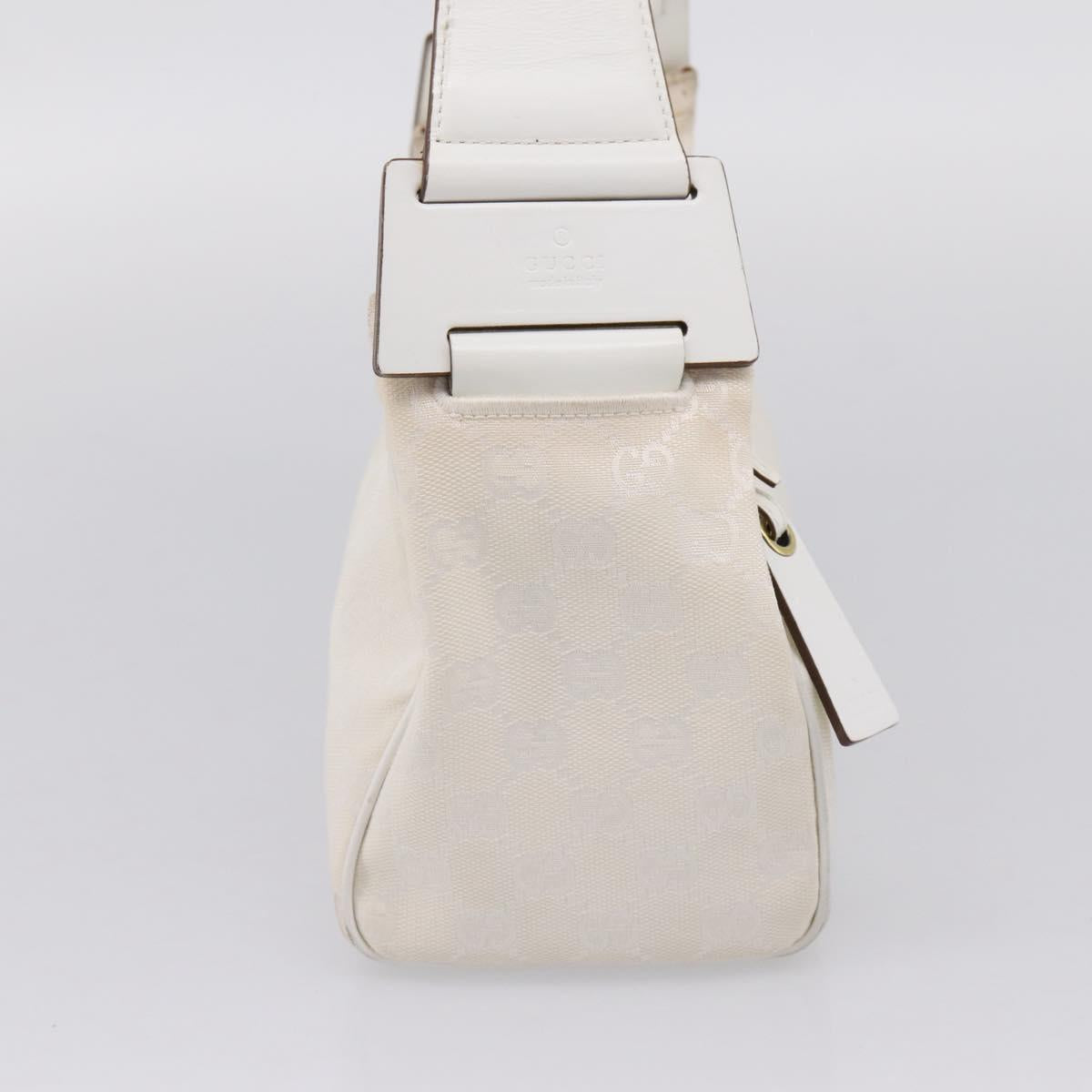 GUCCI Shoulder Bag GG Canvas White Gold 92699 Auth 208744A