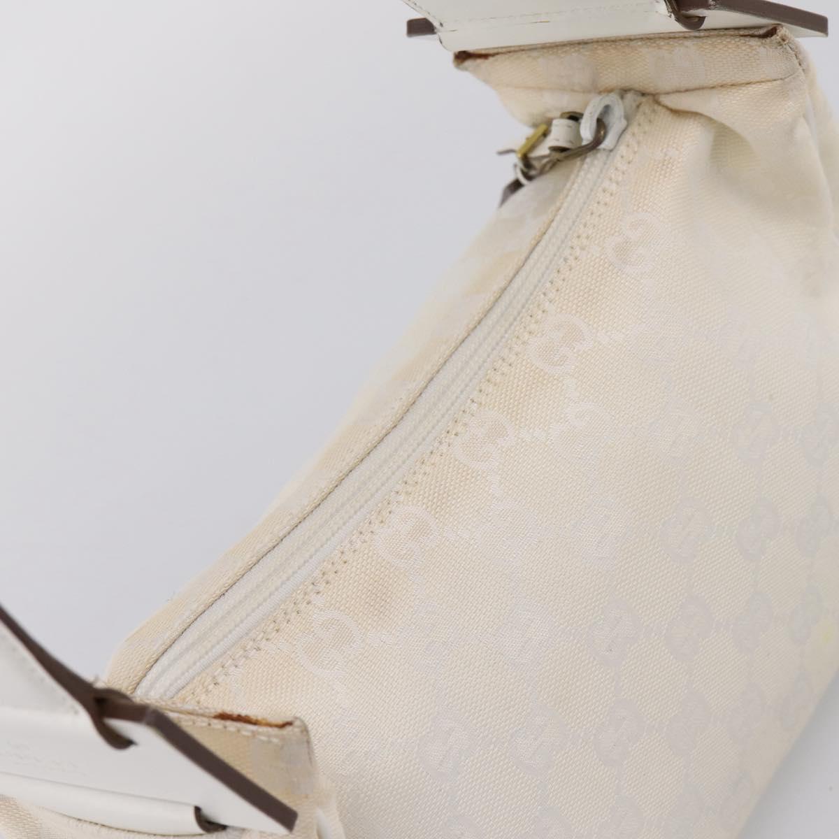 GUCCI Shoulder Bag GG Canvas White Gold 92699 Auth 208744A
