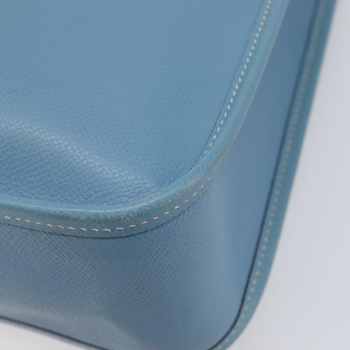 HERMES Vespa PM Shoulder Bag Courchevel Leather Light Blue Silver Auth 208764A