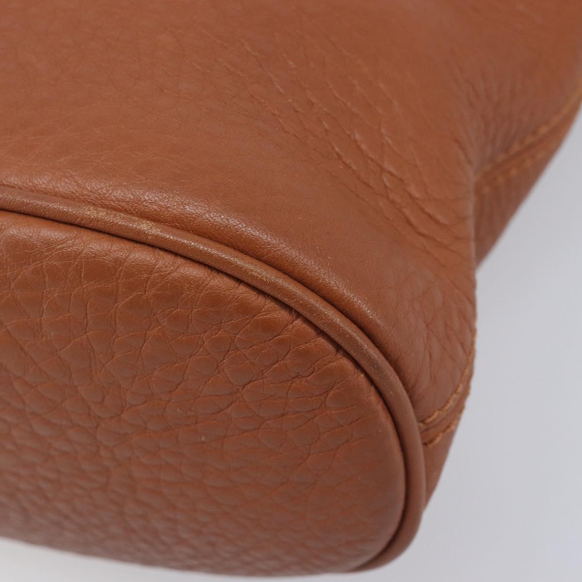Coach Shoulder Bag Leather Brown Gold Tone Auth 208772A