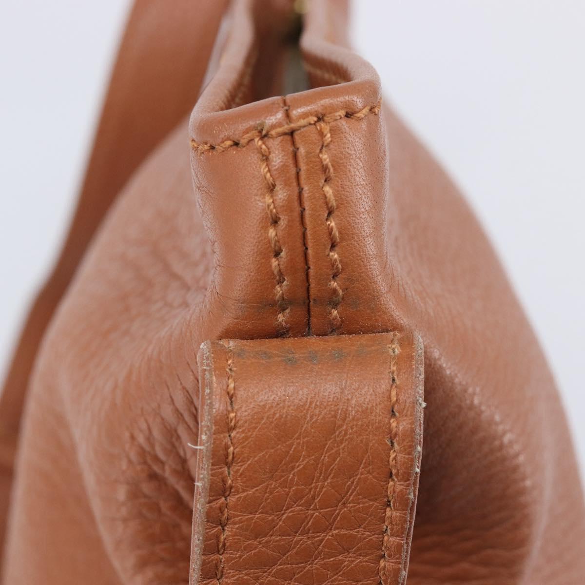 Coach Shoulder Bag Leather Brown Gold Tone Auth 208772A