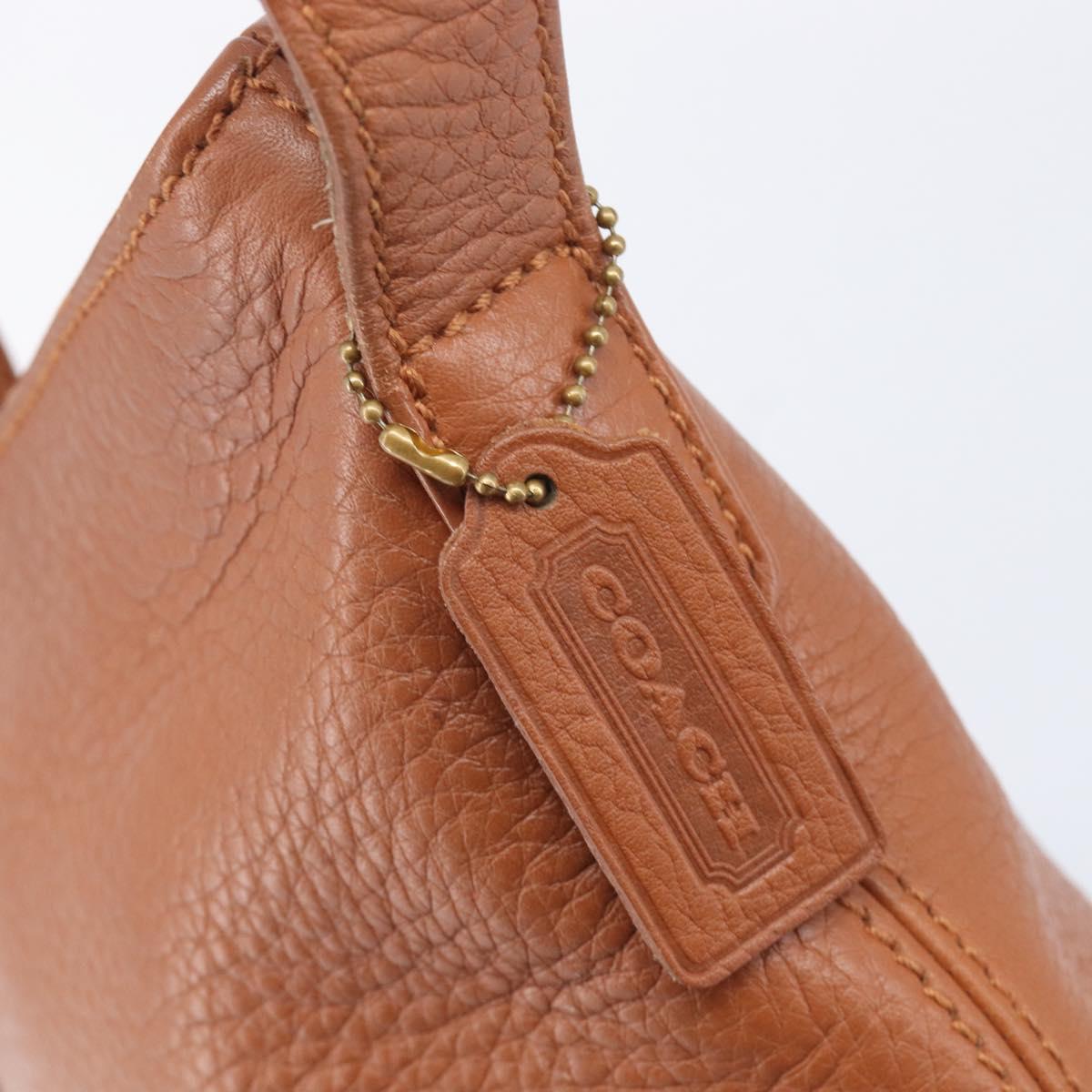 Coach Shoulder Bag Leather Brown Gold Tone Auth 208772A
