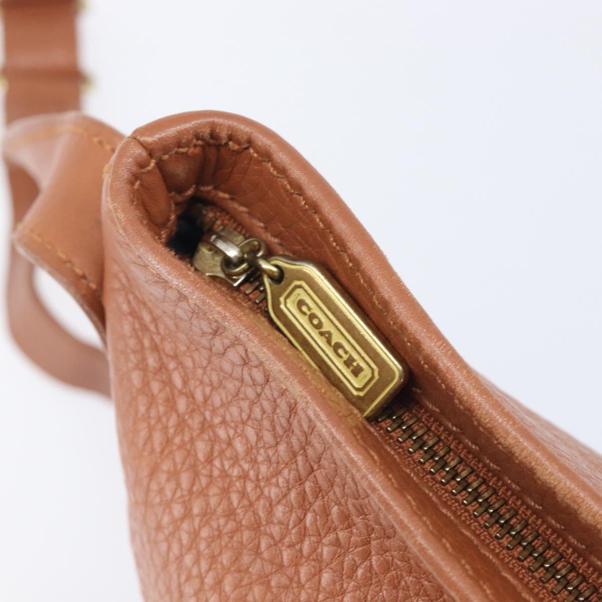 Coach Shoulder Bag Leather Brown Gold Tone Auth 208772A