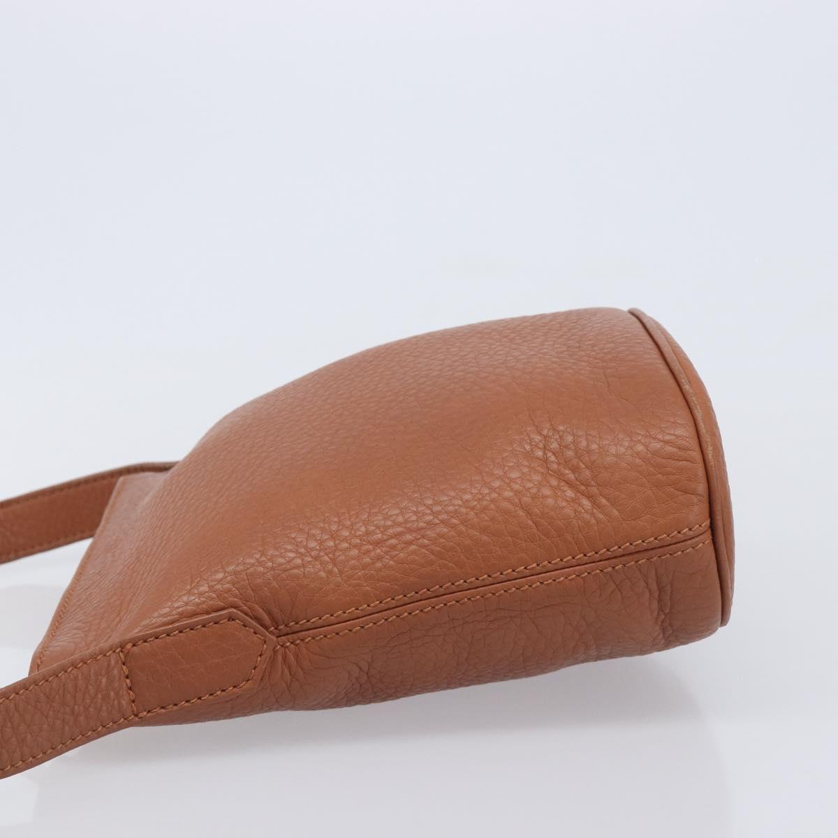 Coach Shoulder Bag Leather Brown Gold Tone Auth 208772A