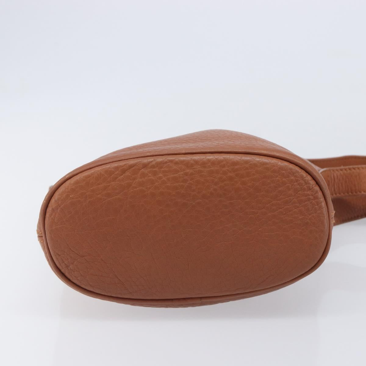 Coach Shoulder Bag Leather Brown Gold Tone Auth 208772A