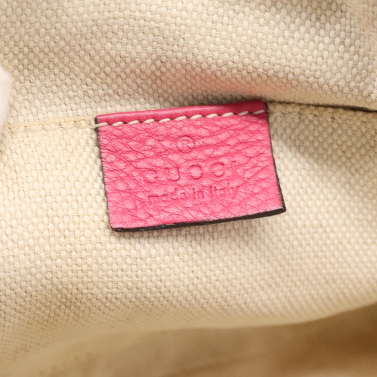 GUCCI Shoulder Bag Leather Pink Gold 308364 Auth 208778