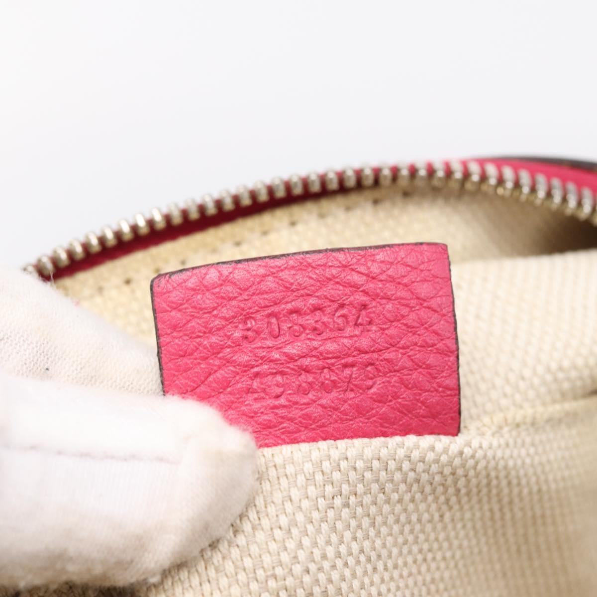 GUCCI Shoulder Bag Leather Pink Gold 308364 Auth 208778