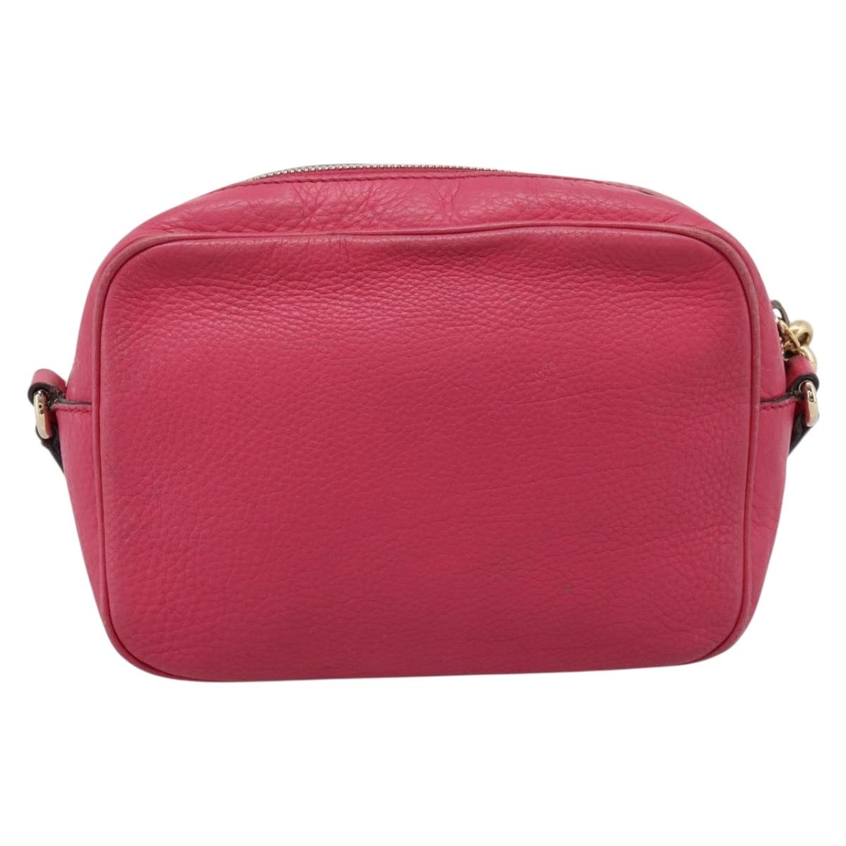 GUCCI Shoulder Bag Leather Pink Gold 308364 Auth 208778