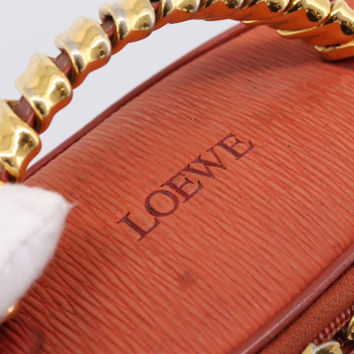 LOEWE Velazquez Tote Bag Leather Orange Gold Auth 208785