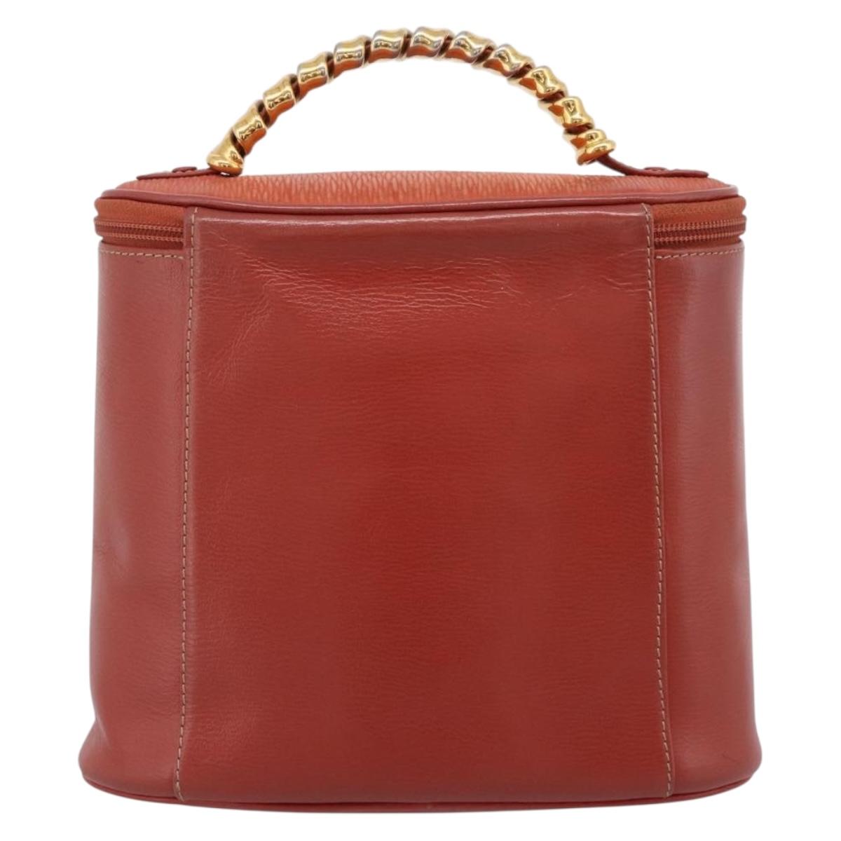 LOEWE Velazquez Tote Bag Leather Orange Gold Auth 208785