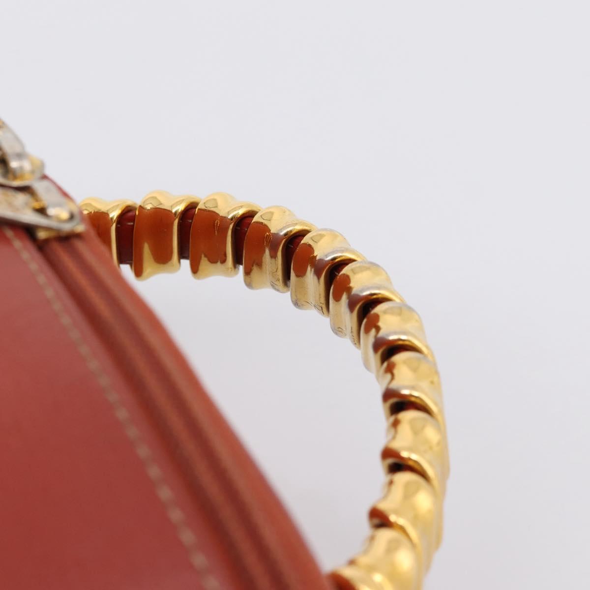 LOEWE Velazquez Tote Bag Leather Orange Gold Auth 208785