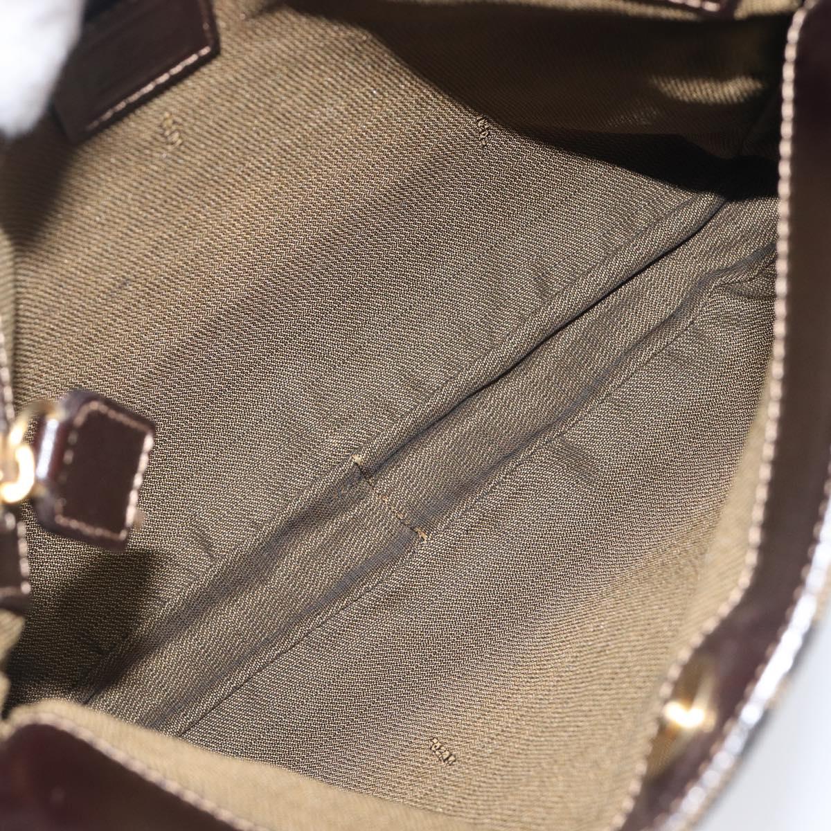 FENDI Zucca Canvas Mamma Baguette Shoulder Bag Brown Black Auth 208788V