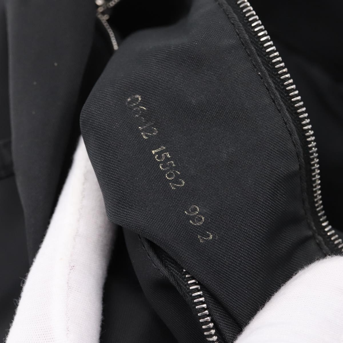 FENDI Shoulder Bag Nylon Black Silver Auth 208789A