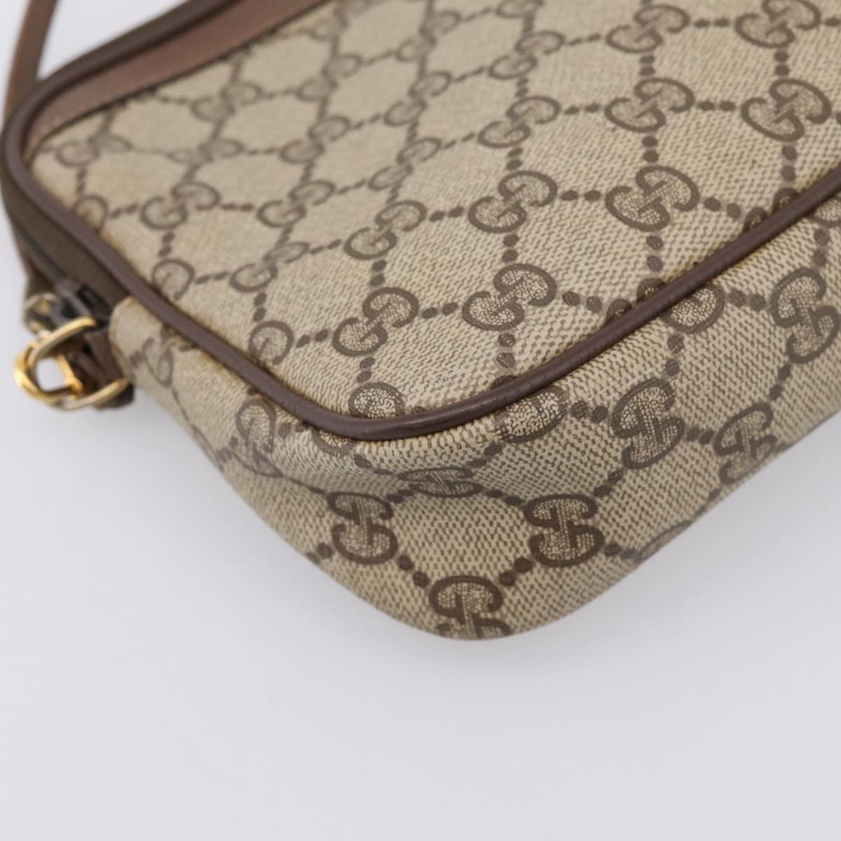 GUCCI GG Supreme Shoulder Bag PVC Beige Gold 97 02 068 Auth 208791